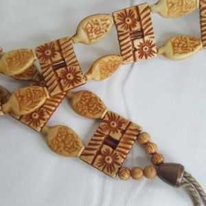 Unbranded Brown carved out rope belt 64" long